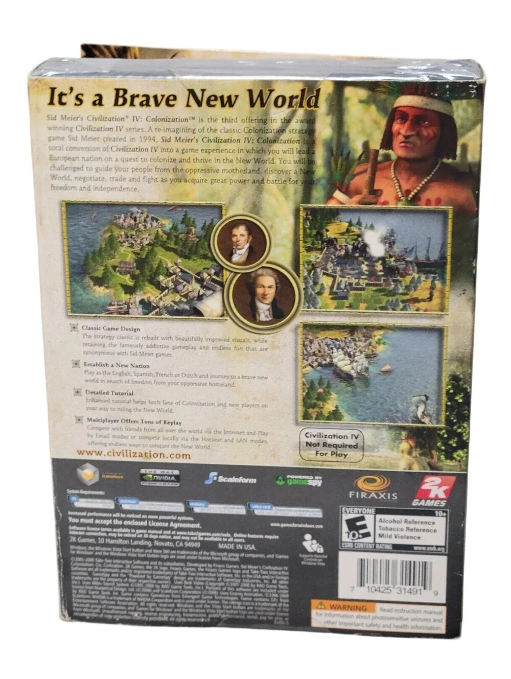 Did Meier’s Civilization IV Colonization Video Game Pc Cd-Rom New Sealed